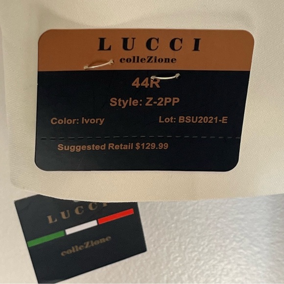 Lucci Collezione Mens Italian White Sz 44R Hand Tailored Blazer Suit Jacket New - Picture 16 of 16